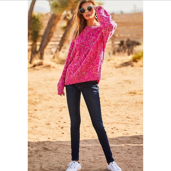 Fuchsia Pink Confetti Oversized Sweater - Picture 4 of 10